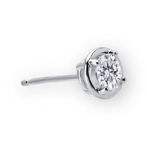 new Lassaire ᪥ Simulated Diamond Bezel Stud Earrings ᪥ Platinum Plated Silver ᪥